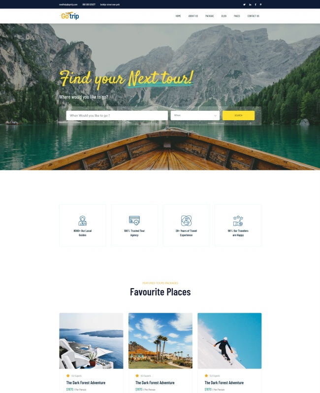 响应式旅游旅行服务公司静态网页模板