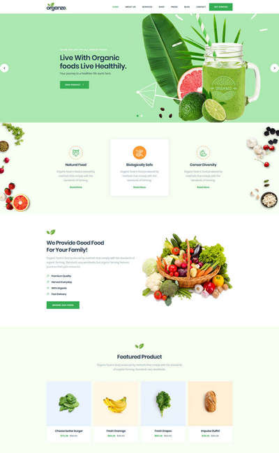 有机食品农产品水果蔬菜种植公司网站HTML模板