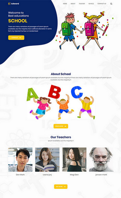 儿童早教培训学校机构网站模板