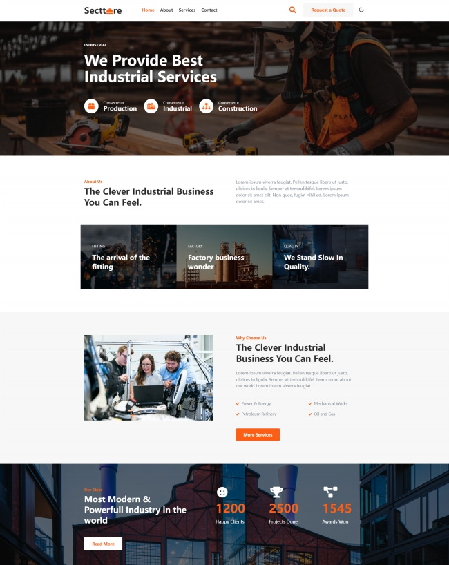 响应式工业服务企业html网站模板