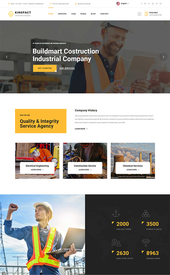 建筑工程施工服务公司html5网站模板