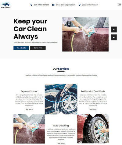 汽车美容洗车店服务公司网站模板