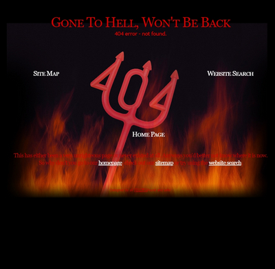 恐怖地狱火恶魔叉404错误页模板
