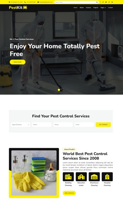大气虫害防治专业服务公司html5网站模板