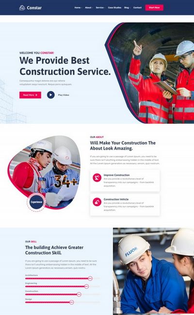 建筑工程项目施工服务集团企业网站模板