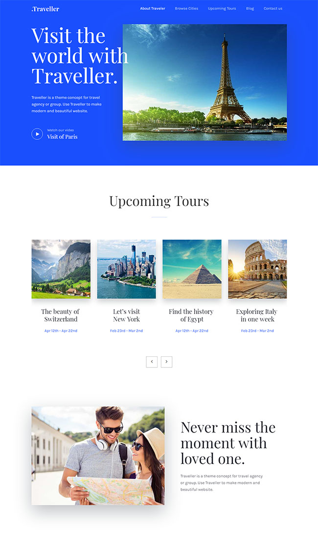 简单旅游专题通用Bootstrap静态网页模板