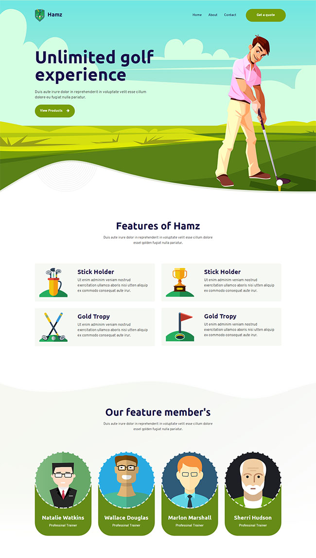 高尔夫运动服务公司html静态网站模板