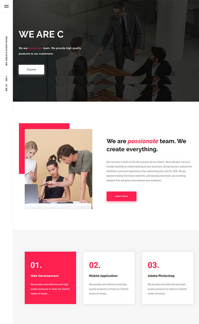 创意设计服务公司html单页网站模板