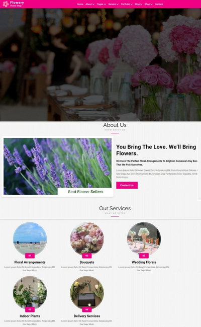 花卉鲜花花艺网上销售商城html5模板