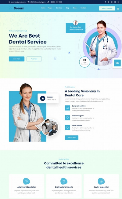 牙科医疗服务机构通用网页模板