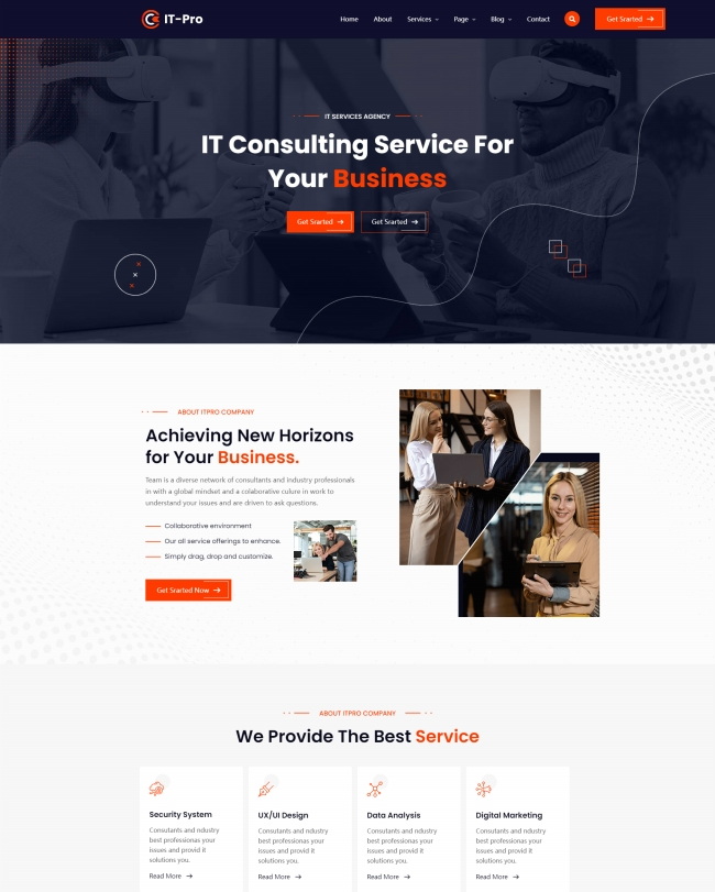 Bootstrap专业IT咨询服务公司网页模板