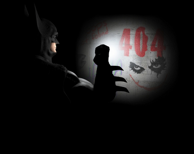创意黑夜蝙蝠侠找小丑404页面模板