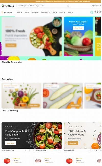 蔬菜水果在线商城配送服务网站模板