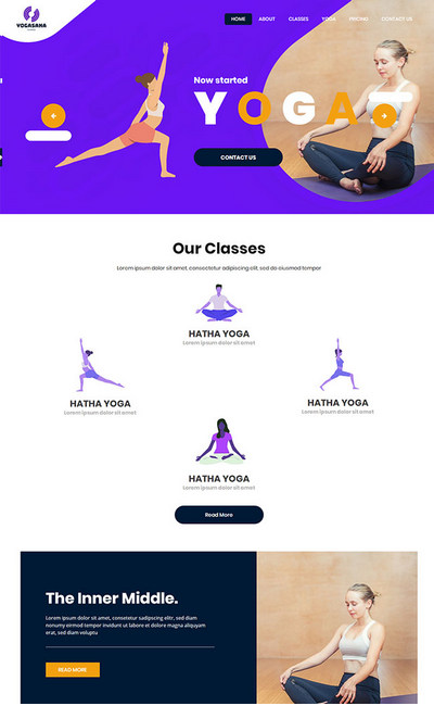 瑜伽舞蹈课程培训机构网站模板