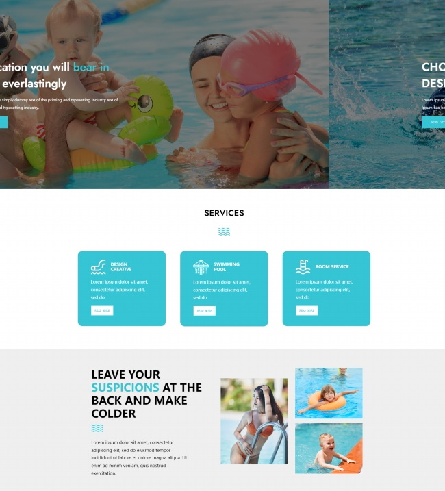 HTML5游泳馆宣传推广网站模板