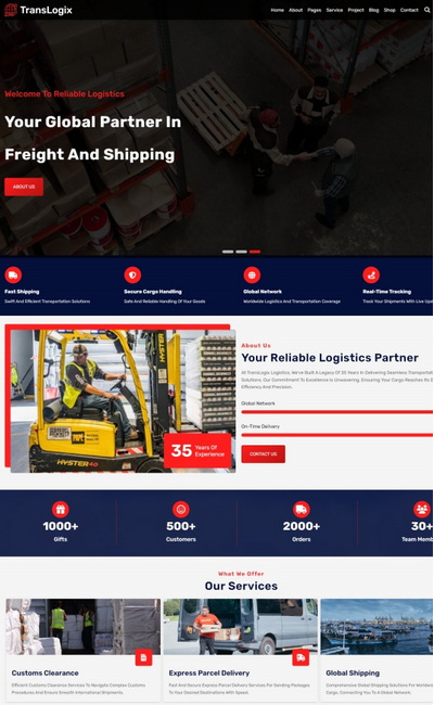 宽屏船运物流运输服务公司网站模板