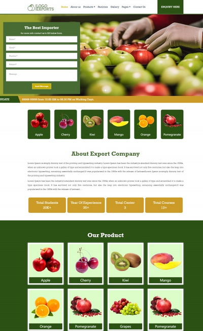 HTML5进出口水果公司宣传网页模板