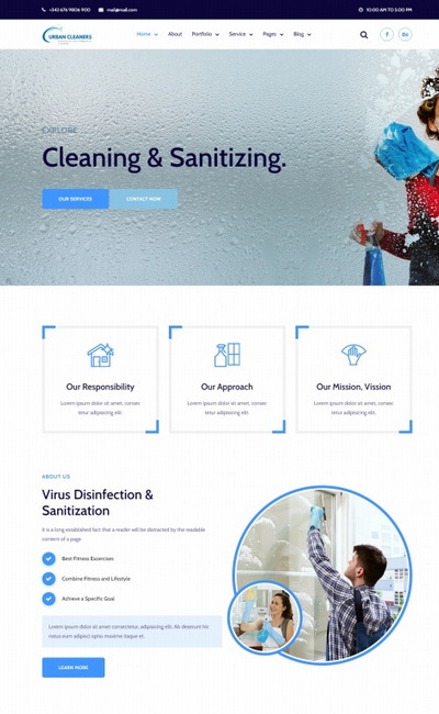响应式家庭清洁家政服务公司网站模板