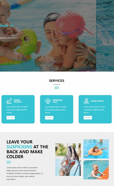 HTML5游泳馆宣传推广网站模板