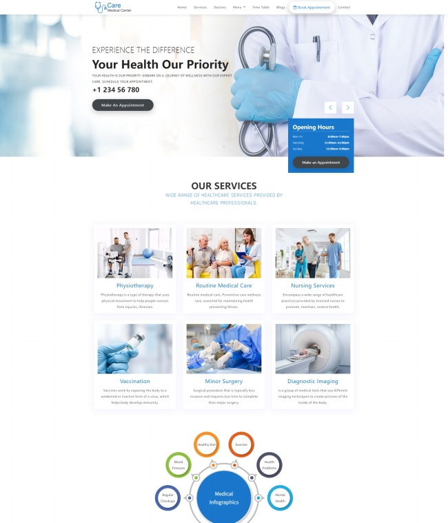 医疗保健服务公司静态html模板