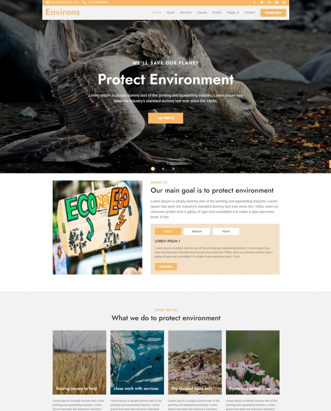 html5环境保护组织机构通用网站模板