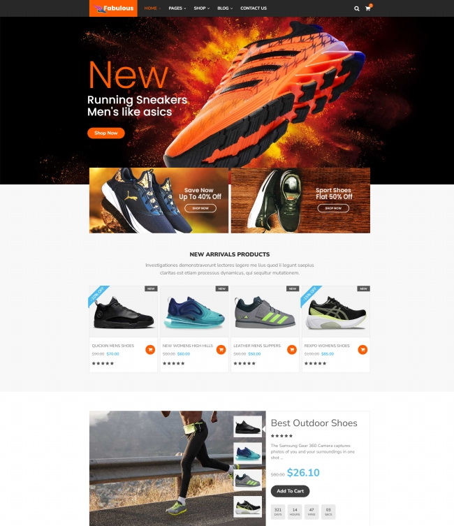 运动鞋跑鞋在线商城html网站模板