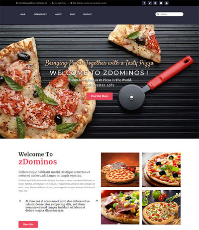 西餐厅披萨餐饮服务公司html网站模板