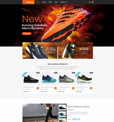 运动鞋跑鞋在线商城html网站模板