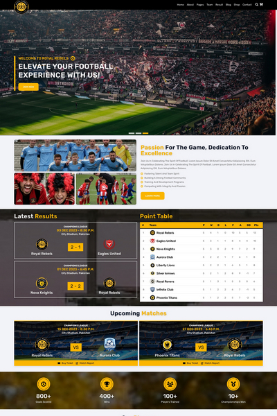 响应式足球俱乐部宣传推广网站模板