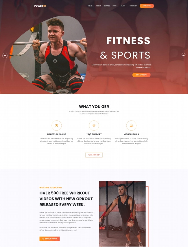 健身俱乐部健身私教机构html网站模板