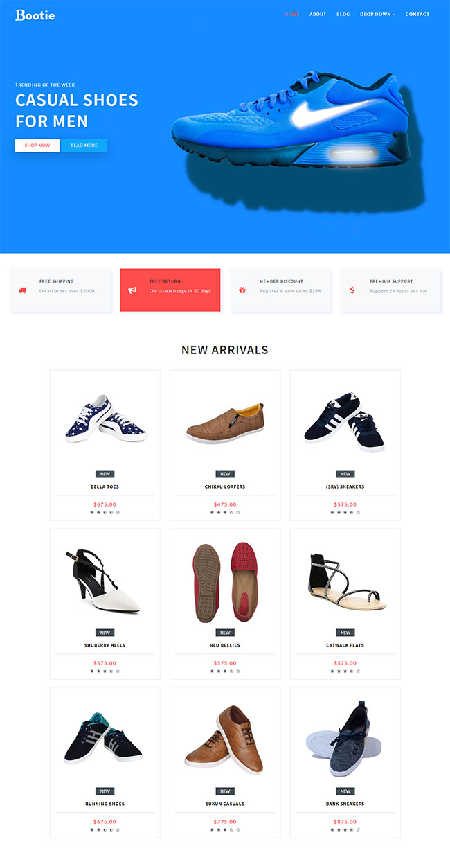 宽屏运动鞋运动品牌商城网站模板