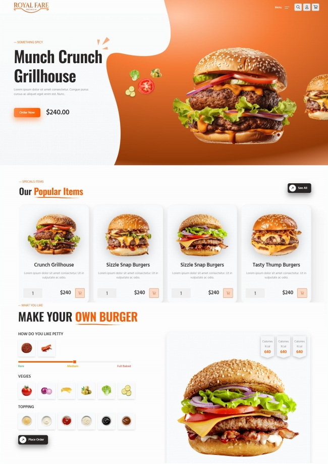 创意炸鸡汉堡餐饮服务公司网站模板