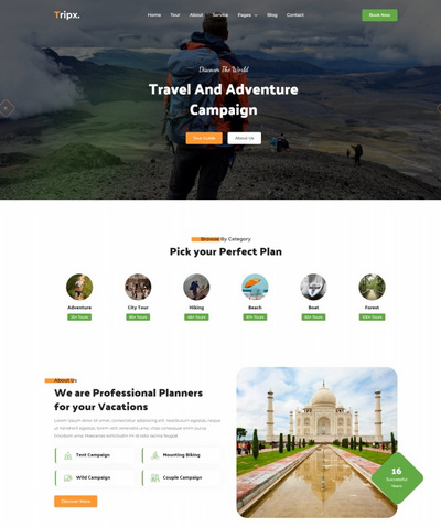 旅游线路定制旅行社服务公司网站模板