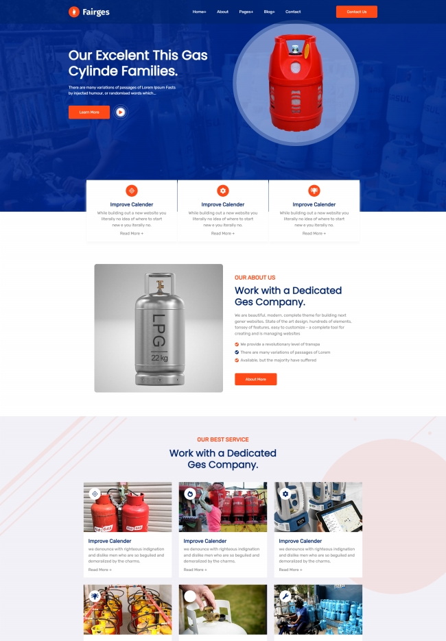 天然气液化气销售服务公司html5网站模板