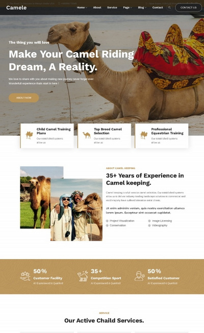 沙漠骆驼租赁饲养服务企业网站模板