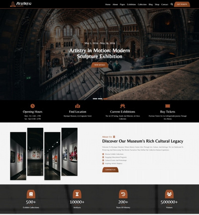 现代艺术博物馆html5宣传网站模板
