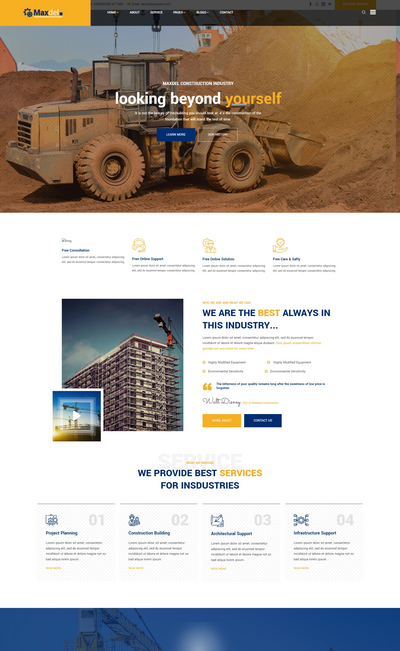 响应式建筑工程施工服务集团公司网站模板
