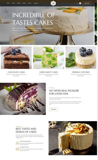 响应式美味蛋糕甜品店网站模板