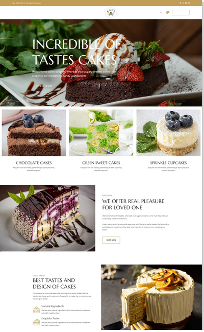 蛋糕甜品美食宣传html网页模板