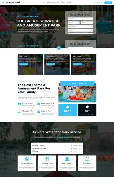 HTML5水上主题乐园宣传网页模板