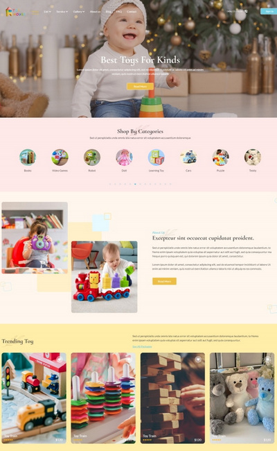 儿童益智玩具公司静态html网站模板