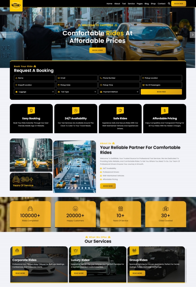 響應式旅游租車服務公司html5網站模板