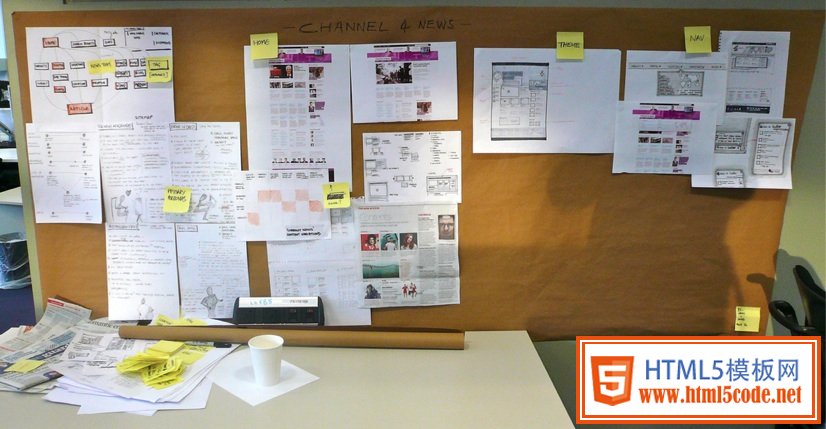 a web design sketch board example