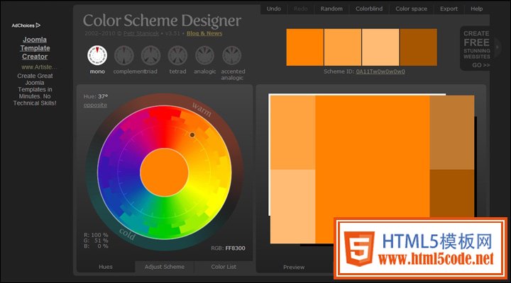 damndigital_12_time-saving-online-color-tools-for-web-designers_color-scheme-designer