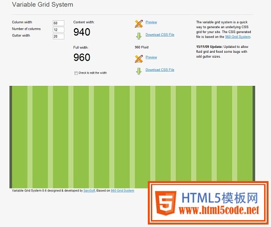 Variable Grid System-Responsive Web Design Tool