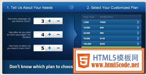 pricing table 6 