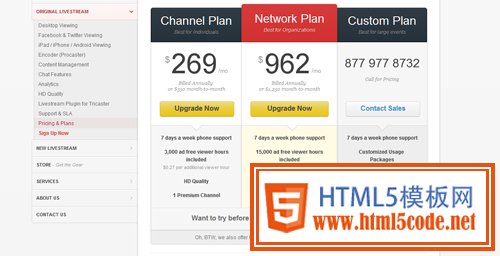 pricing table 15 