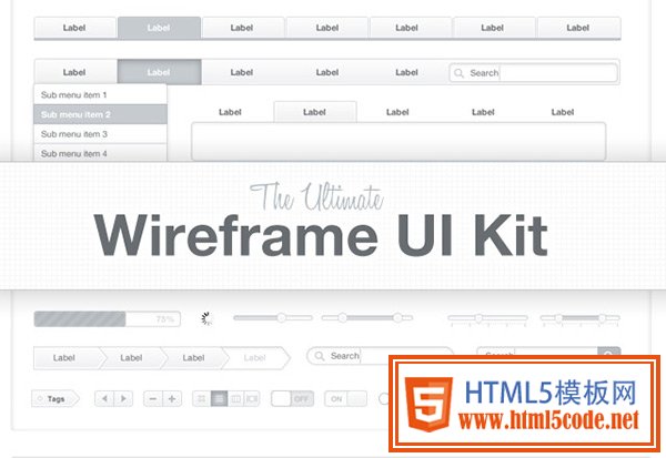 The Ultimate Wireframe UI Kit in 50 Free Wireframe Kits and Web Apps