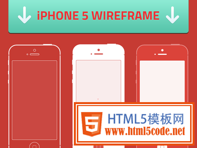 iPhone 5 Wireframes by George Treviranus in 50 Free Wireframe Kits and Web Apps