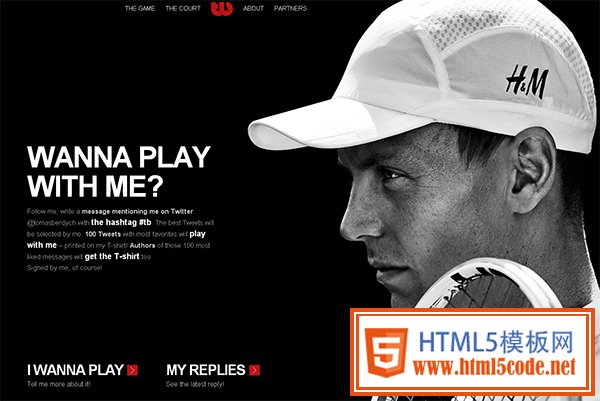 Tomas Berdych in 50 Dark Web Designs for Inspiration